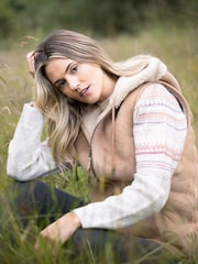 Lakeland Leather Brown Grasmoor Shearling Hooded Gilet - Image 2 of 8
