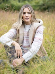 Lakeland Leather Brown Grasmoor Shearling Hooded Gilet - Image 4 of 8