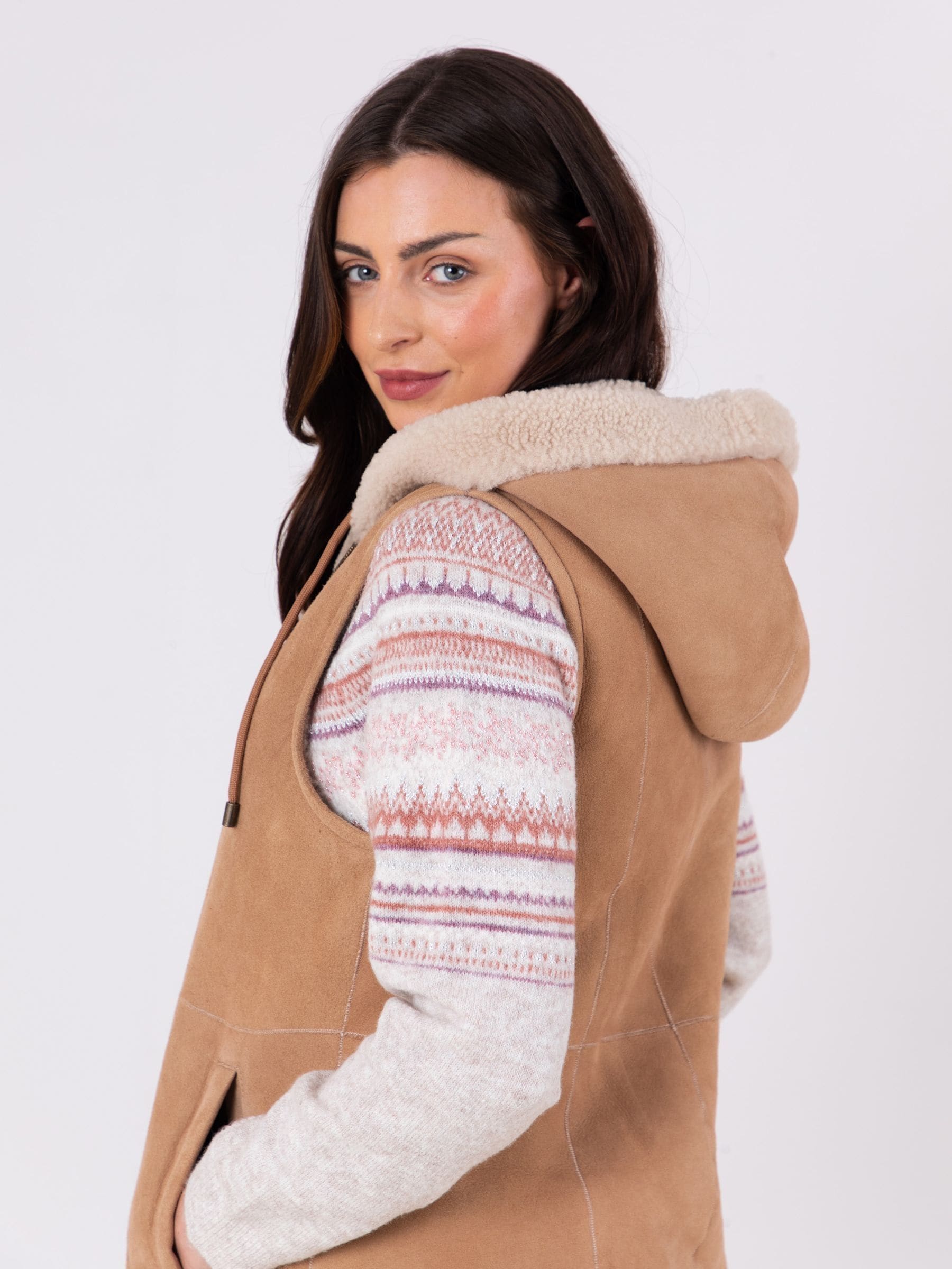 Buy Lakeland Leather Brown Grasmoor Hooded Gilet from Next USA