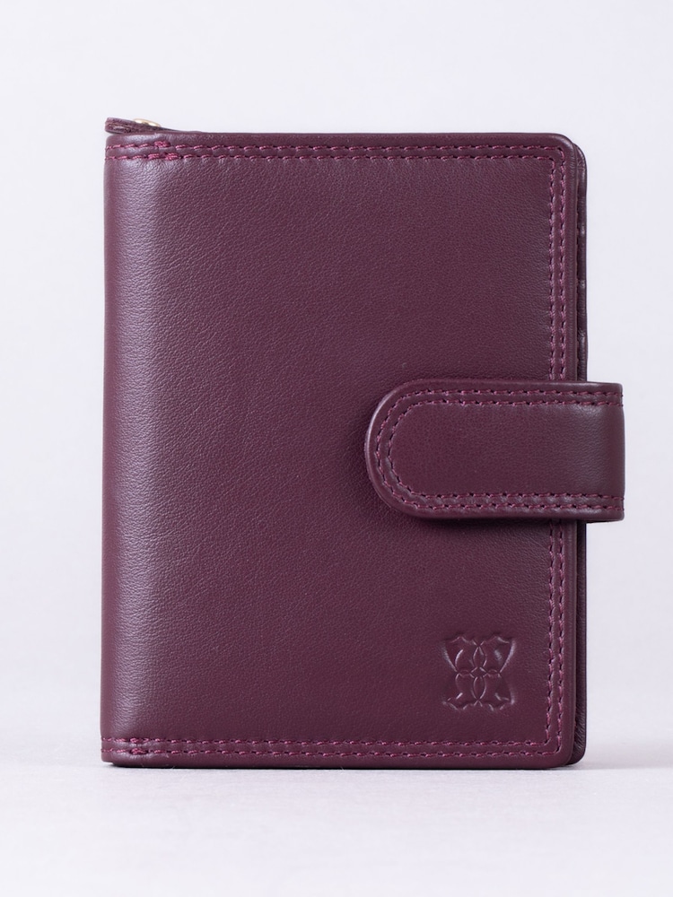 Lakeland Leather Burgundy Red Small Leather Tab Purse - Image 2 of 5 Lakeland Leather Burgundy Red Small Leather Tab Purse - Image 2 of 5