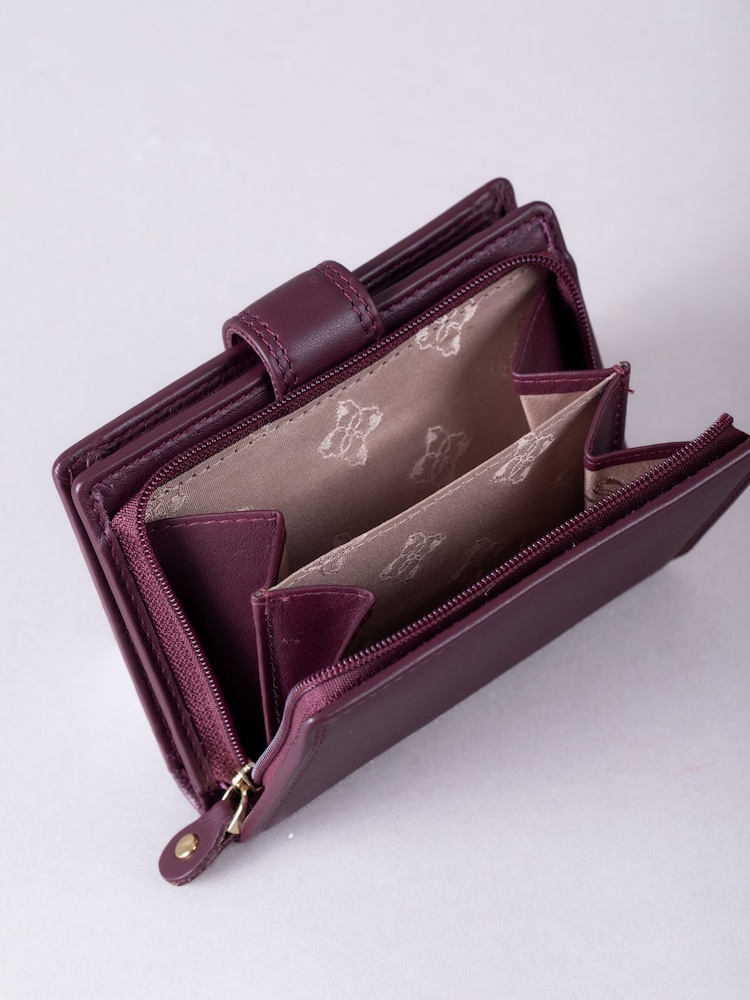 Lakeland Leather Burgundy Red Small Leather Tab Purse - Image 5 of 5 Lakeland Leather Burgundy Red Small Leather Tab Purse - Image 5 of 5