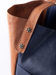 Lakeland Leather Blue Hartsop Leather Tote Bag - Image 8 of 8