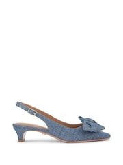 Carvela Denim Carina Bow Sling Shoes - Image 2 of 5