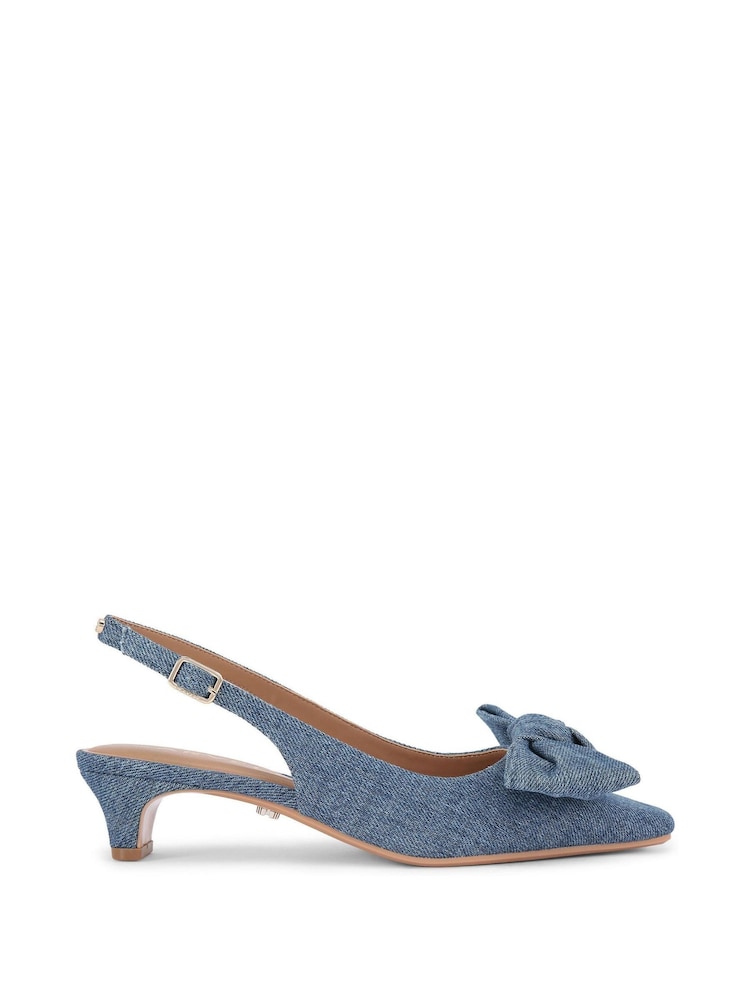 Carvela Denim Carina Bow Sling Shoes - Image 2 of 5
