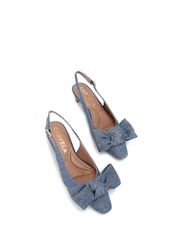 Carvela Denim Carina Bow Sling Shoes - Image 3 of 5