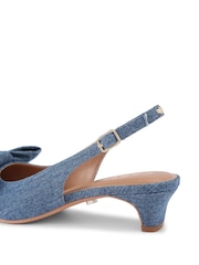 Carvela Denim Carina Bow Sling Shoes - Image 4 of 5