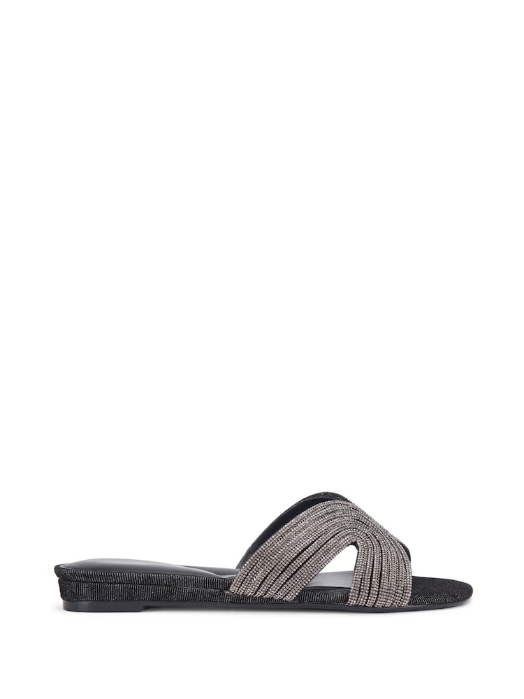 Carvela Chrome Gala Mule Jewel Sandals - Image 1 of 5