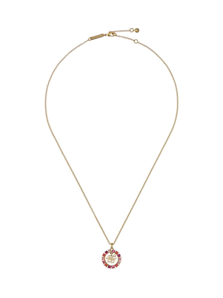 Ted Baker Gold Tone Molli: Monogram Crystal Pendant Necklace - Image 2 of 4
