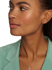 Ted Baker Gold Tone Molli: Monogram Crystal Pendant Necklace - Image 4 of 4