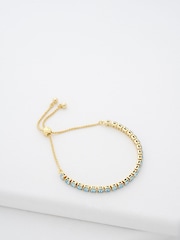 Ted Baker Gold Tone Melrah: Crystal Adjustable Tennis Bracelet - Image 1 of 4