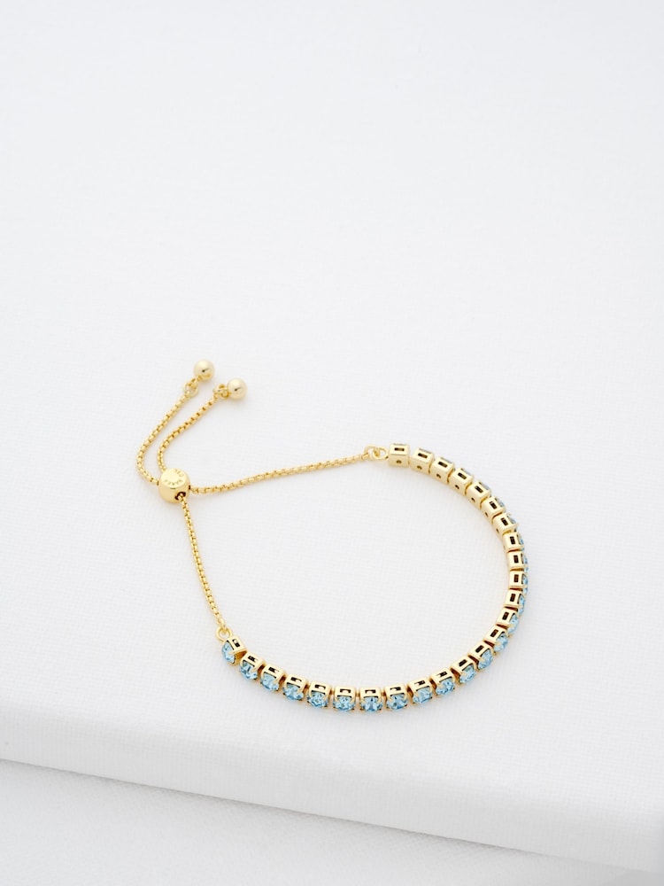 Ted Baker Gold Tone Melrah: Crystal Adjustable Tennis Bracelet - Image 1 of 4