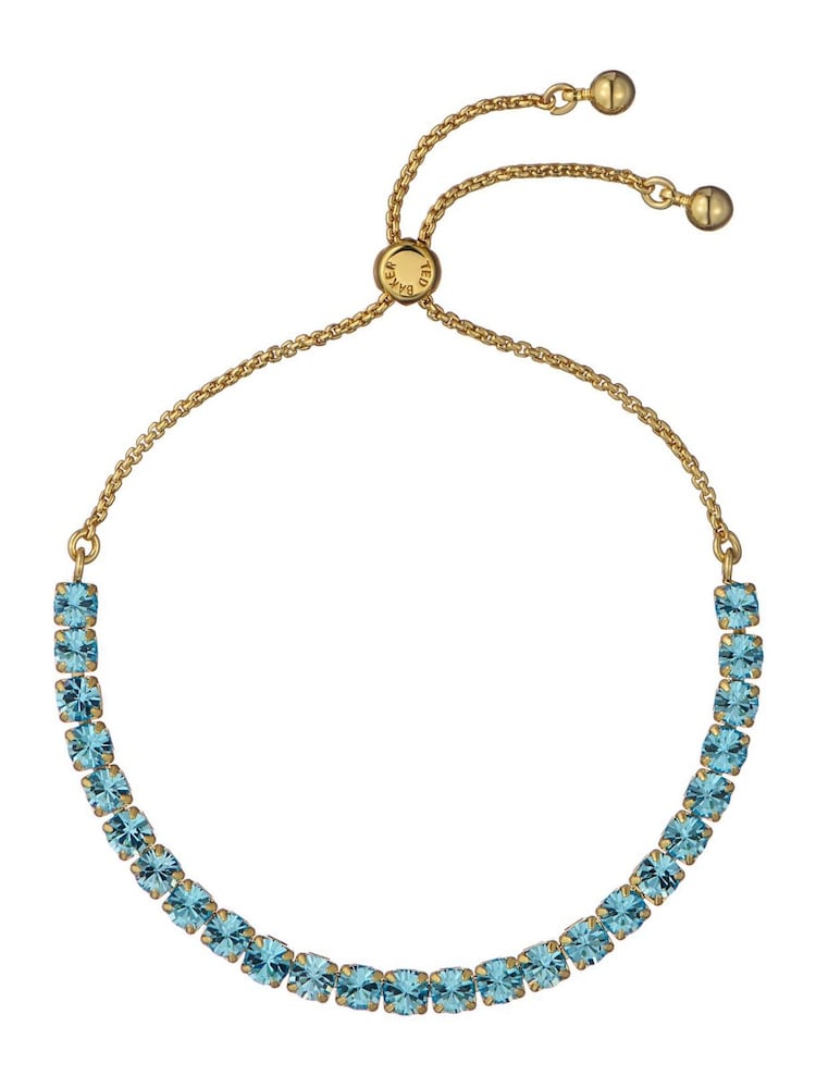 Ted Baker Gold Tone Melrah: Crystal Adjustable Tennis Bracelet - Image 2 of 4