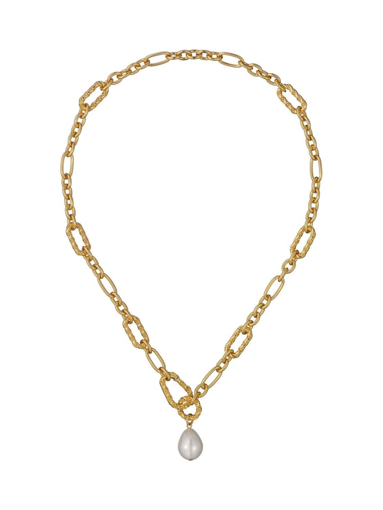 Ted Baker Gold Tone Timora: Twisted Pearl Pendant Necklace - Image 3 of 4