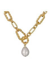 Ted Baker Gold Tone Timora: Twisted Pearl Pendant Necklace - Image 4 of 4