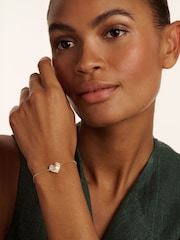 Gold Tone - Ted Baker Cherisa: Crystal Cluster Heart Adjustable Bracelet - Image 1 of 4
