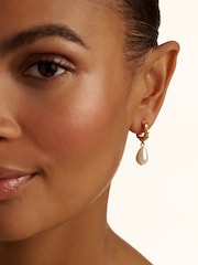 Ted Baker Gold Tone Tilly: Twisted Pearl Drop Earrings - Image 3 of 5