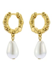Ted Baker Gold Tone Tilly: Twisted Pearl Drop Earrings - Image 4 of 5