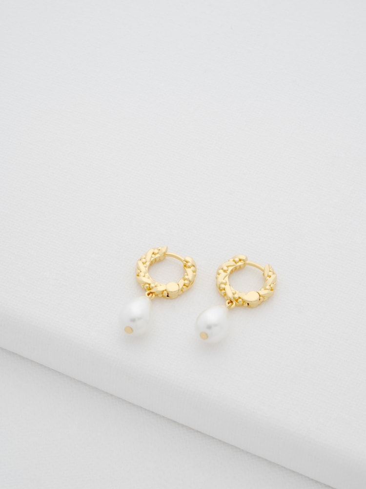Ted Baker Gold Tone Tilly: Twisted Pearl Drop Earrings - Image 5 of 5