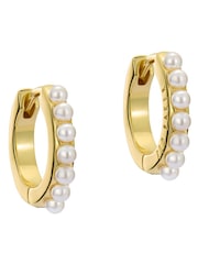 Ted Baker Gold Tone Persia: Pearl Huggie Earrings - Image 1 of 4
