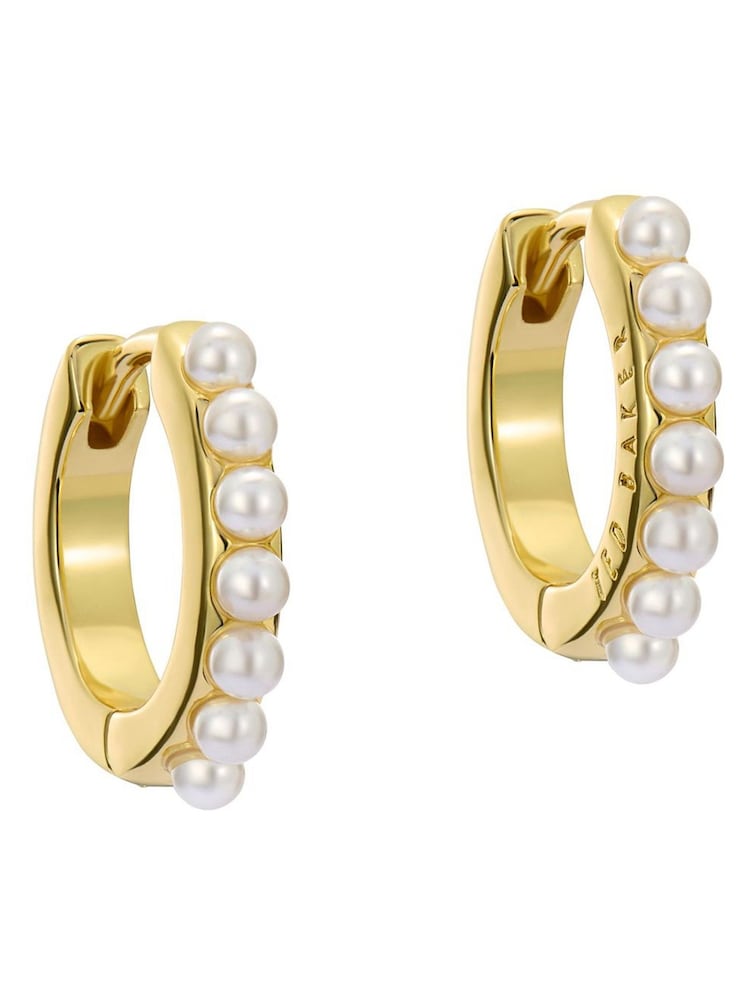 Ted Baker Gold Tone Persia: Pearl Huggie Earrings - Image 1 of 4