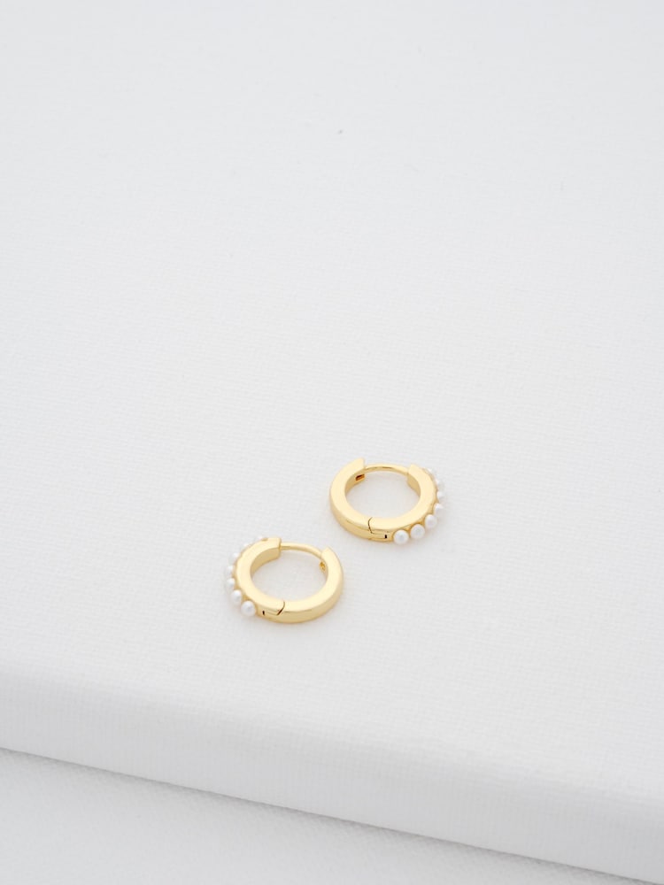 Ted Baker Gold Tone Persia: Pearl Huggie Earrings - Image 5 of 5