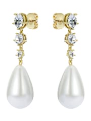 Ted Baker Gold Tone Pearsti: Statement Crystal Bead Drop Earrings - Image 2 of 4