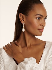 Ted Baker Gold Tone Pearsti: Statement Crystal Bead Drop Earrings - Image 3 of 4