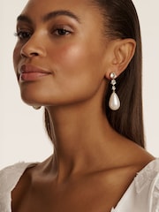 Ted Baker Gold Tone Pearsti: Statement Crystal Bead Drop Earrings - Image 4 of 4