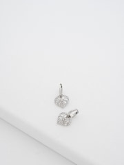 Ted Baker Silver Tone Cherise: Crystal Cluster Heart Huggie Drop Earrings - Image 5 of 5