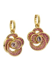 Ted Baker Gold Tone Florence: Crystal Flower Huggie Earrings - Image 1 of 4