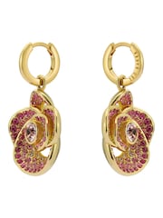 Ted Baker Gold Tone Florence: Crystal Flower Huggie Earrings - Image 2 of 4