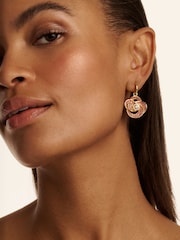 Ted Baker Gold Tone Florence: Crystal Flower Huggie Earrings - Image 4 of 4