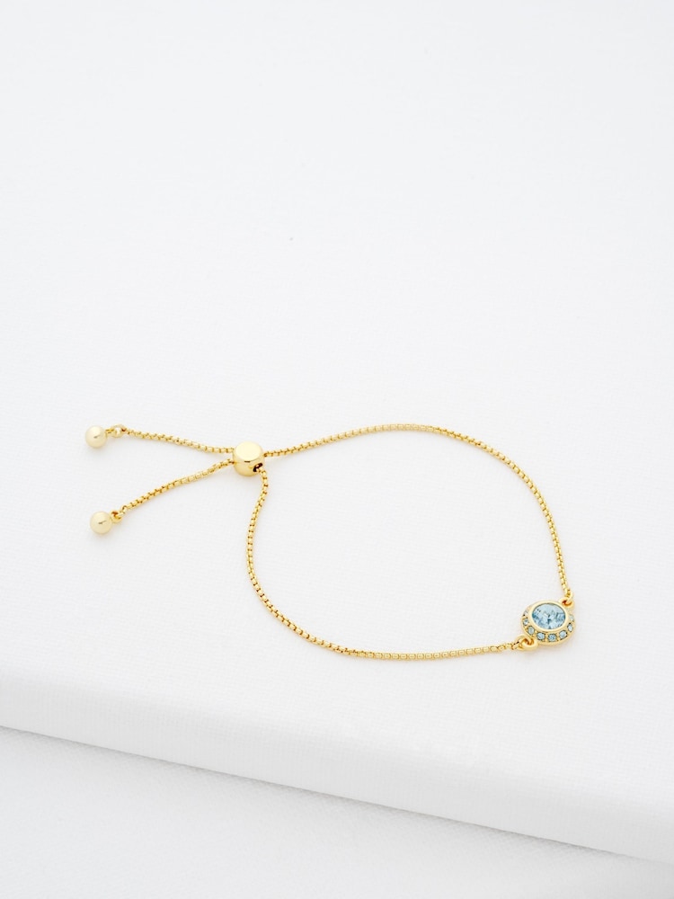 Ted Baker Gold Tone Soleta: Solitaire Sparkle Crystal Adjustable Bracelet - Image 5 of 5