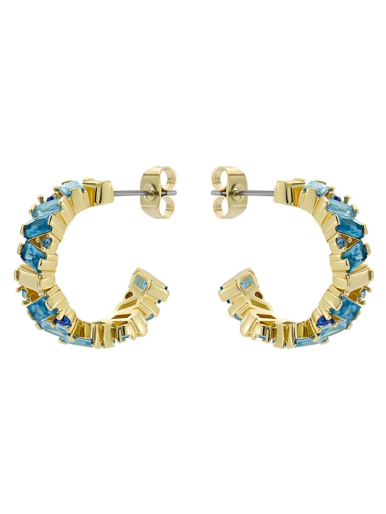Ted Baker Gold Tone Clarence: Crystal Cluster Hoop Earrings - Image 2 of 4