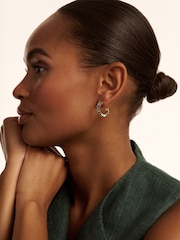 Ted Baker Gold Tone Clarence: Crystal Cluster Hoop Earrings - Image 4 of 4