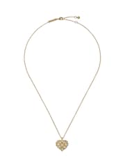Ted Baker Gold Tone Cherish: Crystal Cluster Heart Locket Pendant Necklace - Image 3 of 4