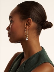 Ted Baker Gold Tone Pemia: Petal Fringe Ear Loop Earrings - Image 4 of 5