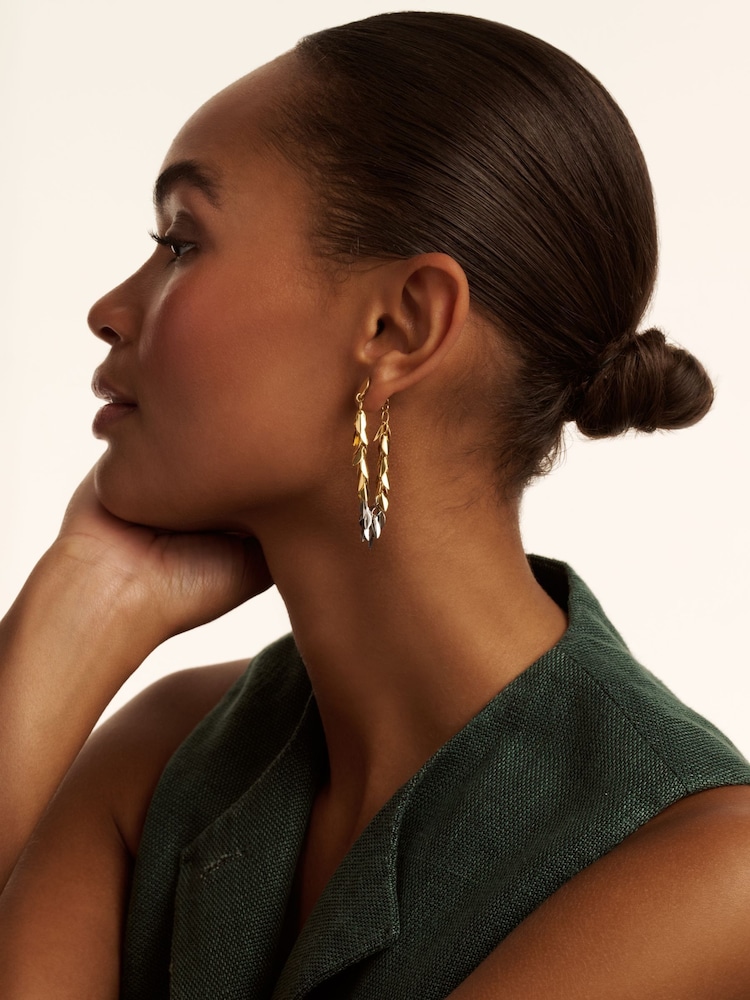 Ted Baker Gold Tone Pemia: Petal Fringe Ear Loop Earrings - Image 5 of 5