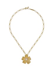 Ted Baker Gold Tone Pettaa: Flower Statement Necklace - Image 3 of 4