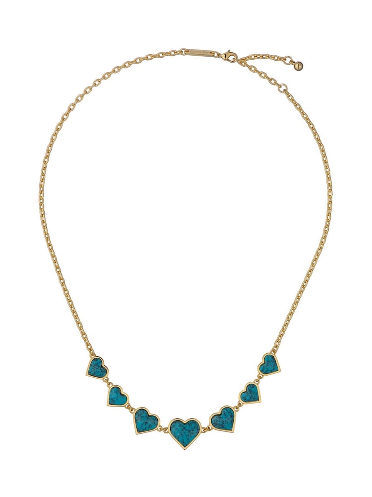 Ted Baker Gold Tone Farah: Faceted Stone Heart Necklace - Image 1 of 4