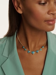 Ted Baker Gold Tone Farah: Faceted Stone Heart Necklace - Image 3 of 4