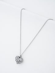 Ted Baker Silver Tone Cherish: Crystal Cluster Heart Locket Pendant Necklace - Image 6 of 6