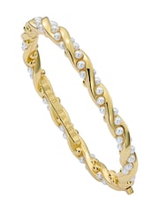 Ted Baker Gold Tone Tilaa: Twisted Pearl Cuff Bracelet - Image 4 of 5