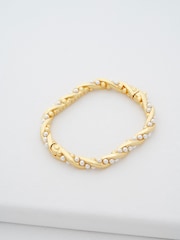 Ted Baker Gold Tone Tilaa: Twisted Pearl Cuff Bracelet - Image 5 of 5