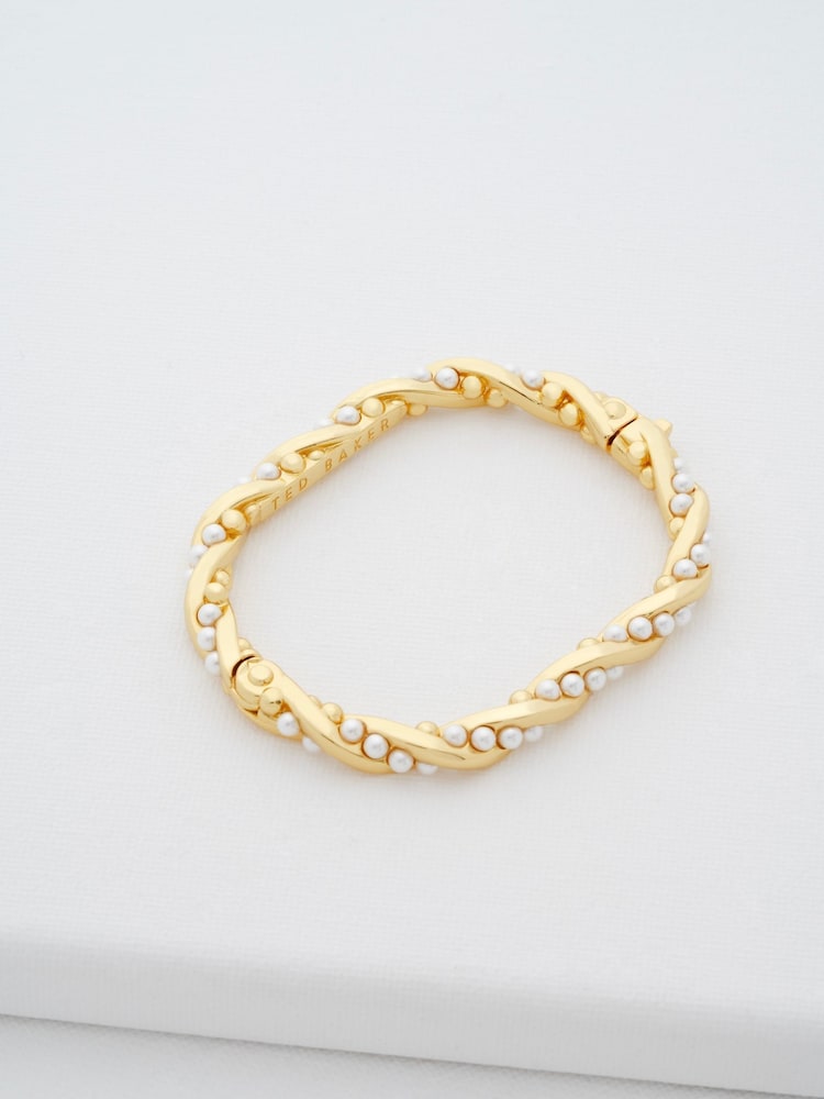 Ted Baker Gold Tone Tilaa: Twisted Pearl Cuff Bracelet - Image 5 of 5