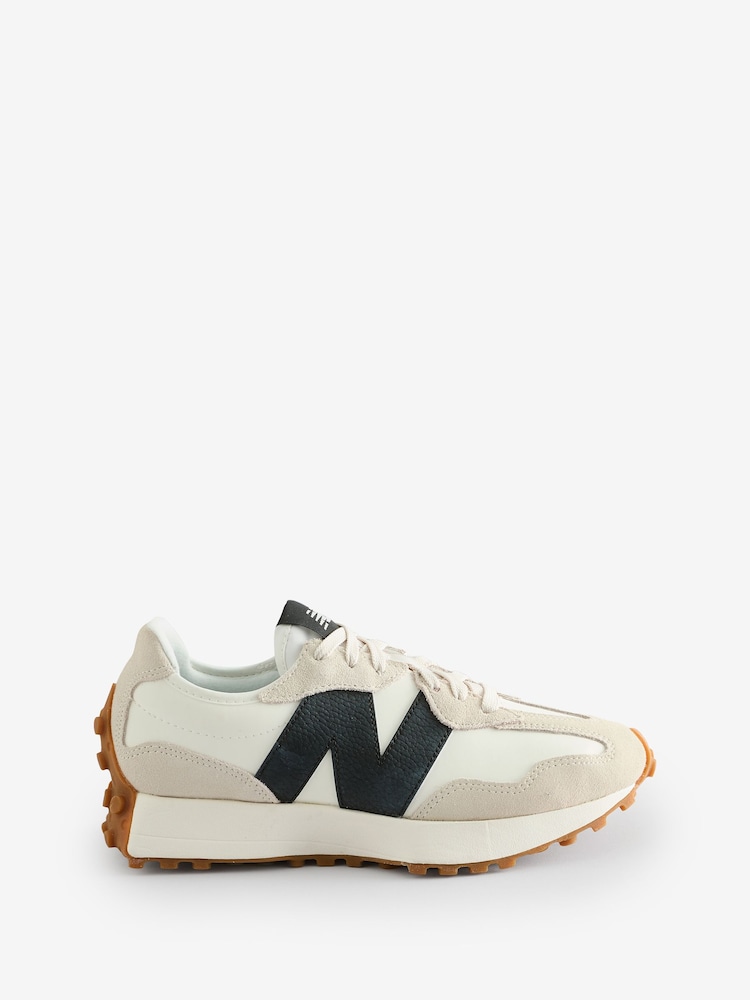New Balance Black on White Womens 327 Trainers - Image 1 of 1
