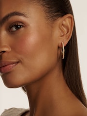 Ted Baker Gold Tone Peraa: Medium Pearl Hoop Earrings - Image 3 of 4