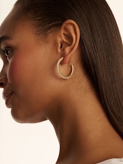 Ted Baker Gold Tone Peraa: Medium Pearl Hoop Earrings - Image 4 of 4