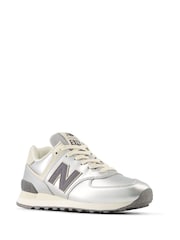 New Balance Silver Womens 574 Trainers - Image 3 of 6