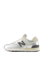 New Balance Silver 574 Trainers - Image 7 of 8